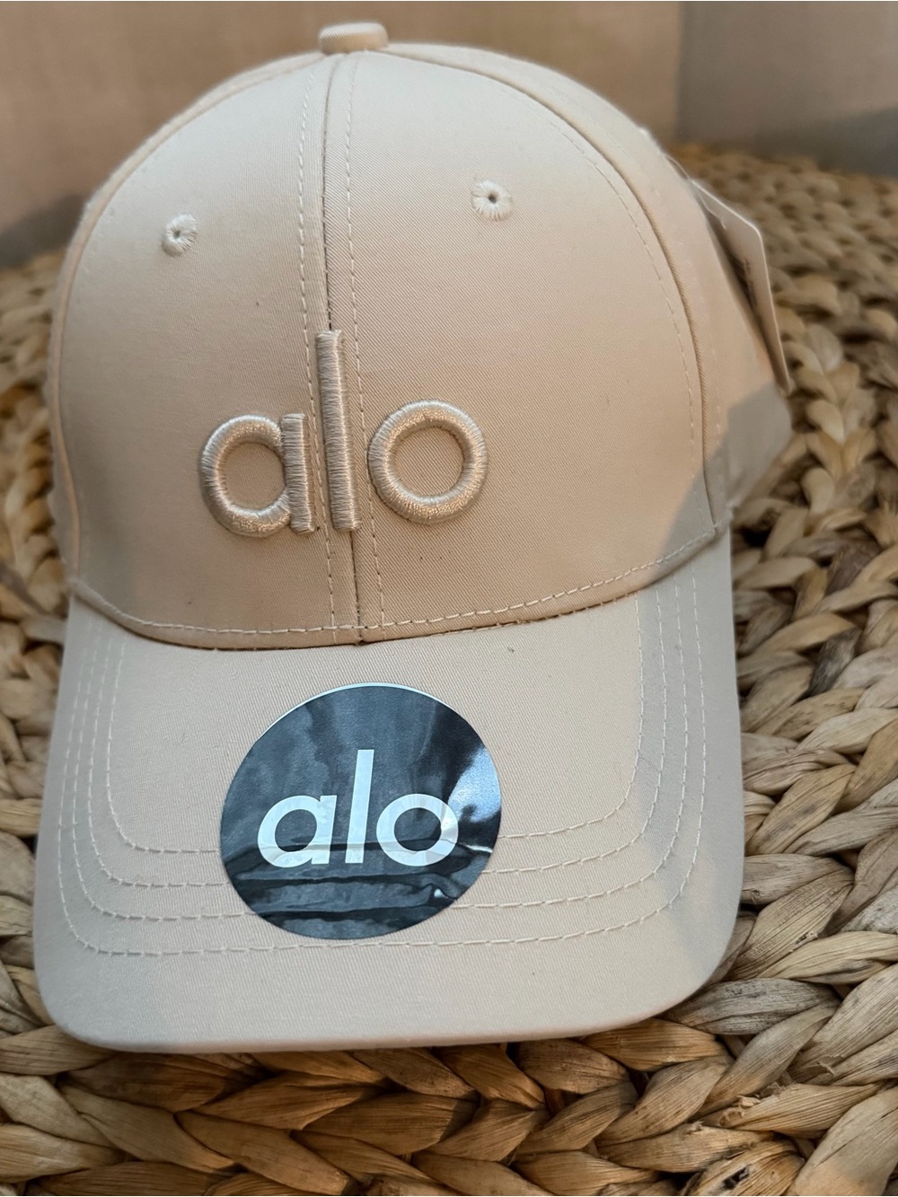 Alo Women Beige Logo Baseball Cap Hat